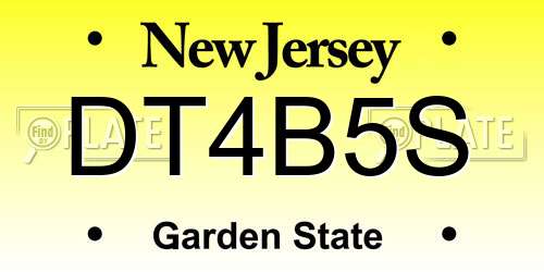 DT4B5S New Jersey License Plate