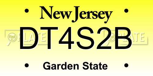 DT4S2B New Jersey License Plate