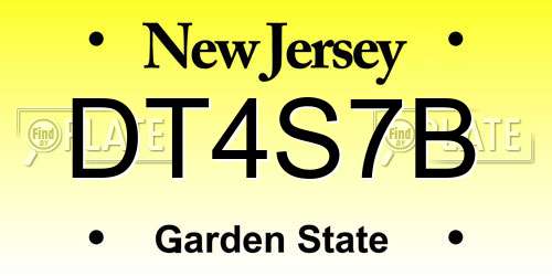 DT4S7B New Jersey License Plate