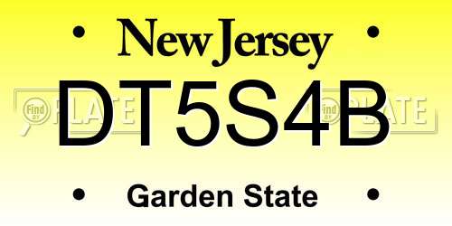 DT5S4B New Jersey License Plate