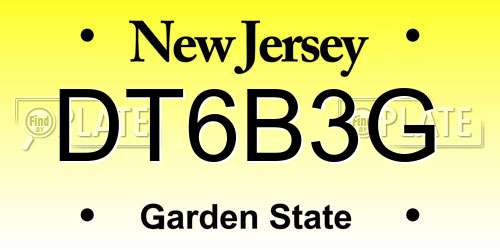 DT6B3G New Jersey License Plate
