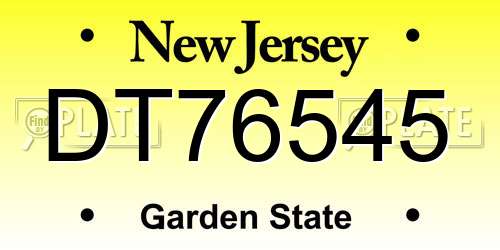 DT76545 New Jersey License Plate