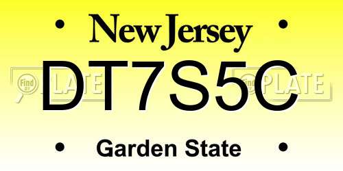 DT7S5C New Jersey License Plate