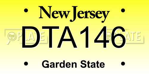 DTA146 New Jersey License Plate