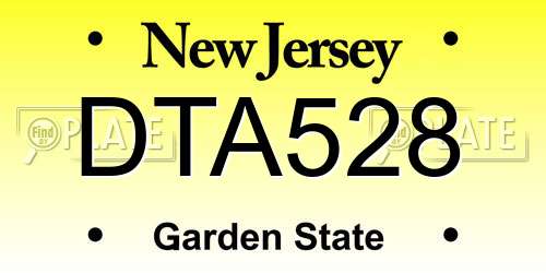 DTA528 New Jersey License Plate