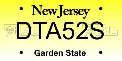 DTA52S New Jersey License Plate