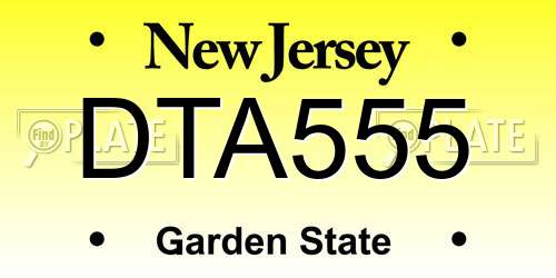 DTA555 New Jersey License Plate