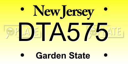 DTA575 New Jersey License Plate