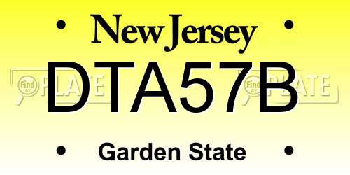 DTA57B New Jersey License Plate