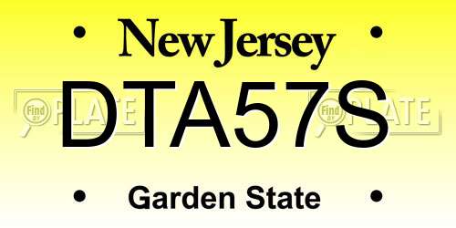 DTA57S New Jersey License Plate