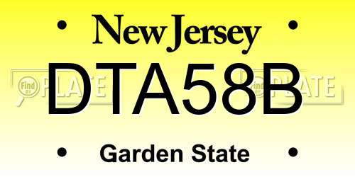 DTA58B New Jersey License Plate