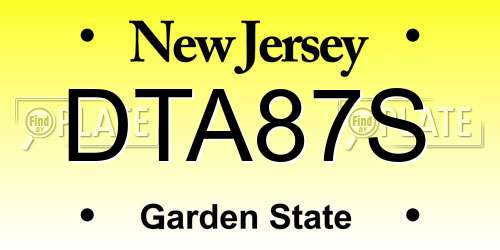 DTA87S New Jersey License Plate