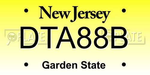 DTA88B New Jersey License Plate