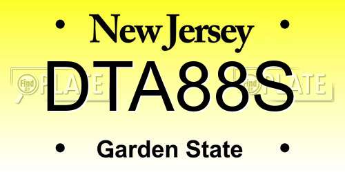 DTA88S New Jersey License Plate