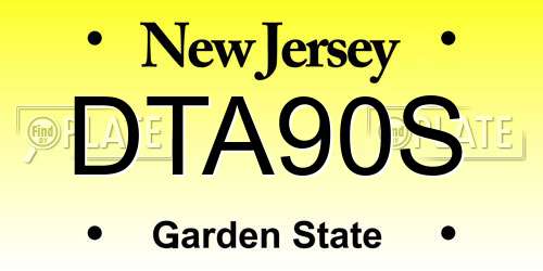 DTA90S New Jersey License Plate
