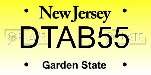 DTAB55 New Jersey License Plate