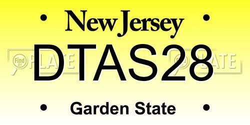 DTAS28 New Jersey License Plate