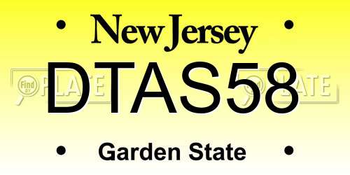 DTAS58 New Jersey License Plate