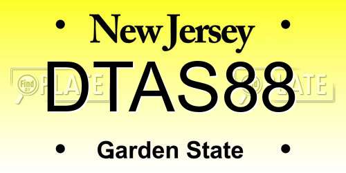 DTAS88 New Jersey License Plate