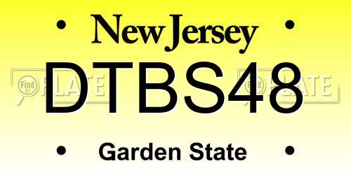DTBS48 New Jersey License Plate