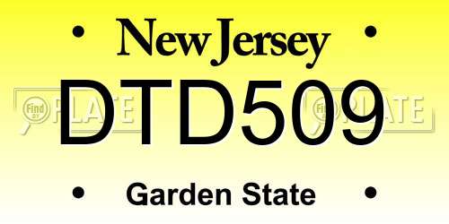 DTD509 New Jersey License Plate