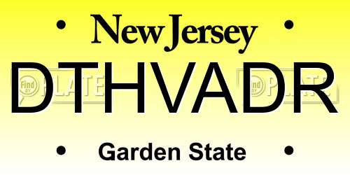 DTHVADR New Jersey License Plate