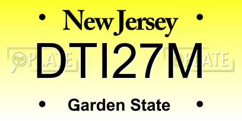 DTI27M New Jersey License Plate