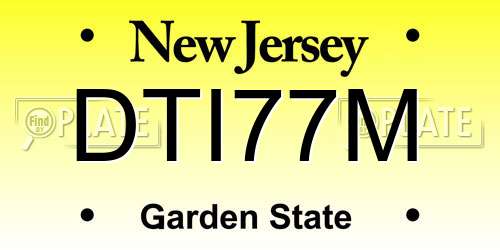 DTI77M New Jersey License Plate