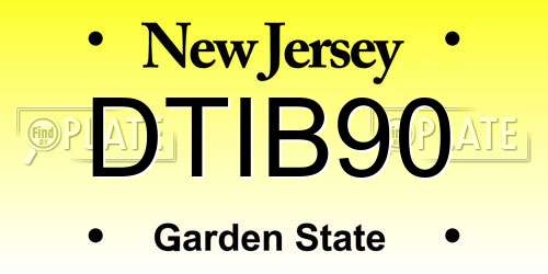 DTIB90 New Jersey License Plate
