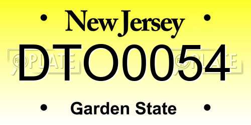 DTO0054 New Jersey License Plate