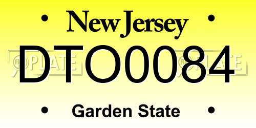 DTO0084 New Jersey License Plate