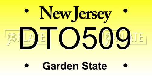 DTO509 New Jersey License Plate