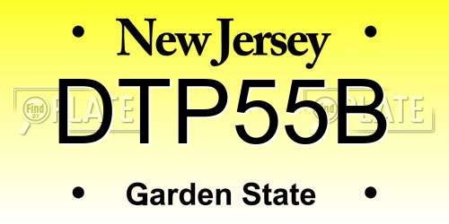 DTP55B New Jersey License Plate