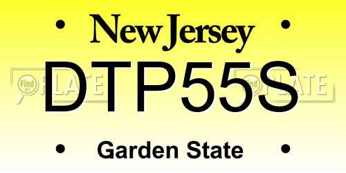 DTP55S New Jersey License Plate