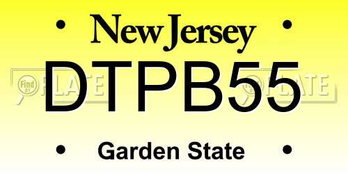 DTPB55 New Jersey License Plate