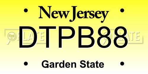 DTPB88 New Jersey License Plate