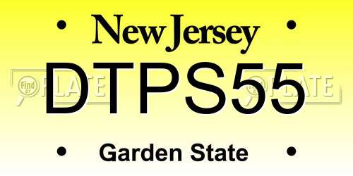 DTPS55 New Jersey License Plate