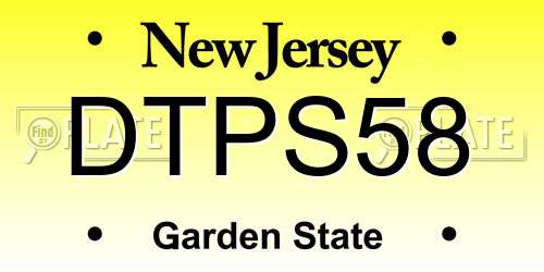 DTPS58 New Jersey License Plate