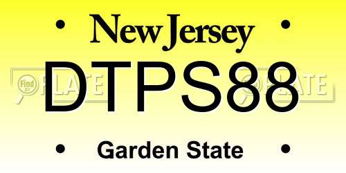 DTPS88 New Jersey License Plate