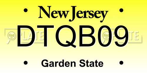DTQB09 New Jersey License Plate