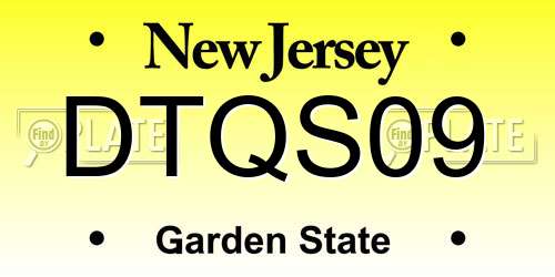 DTQS09 New Jersey License Plate