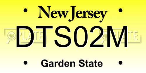DTS02M New Jersey License Plate