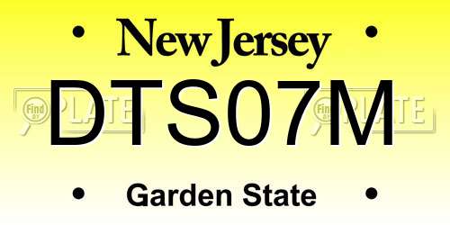 DTS07M New Jersey License Plate