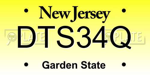 DTS34Q New Jersey License Plate