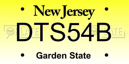 DTS54B New Jersey License Plate