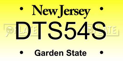 DTS54S New Jersey License Plate