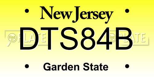 DTS84B New Jersey License Plate