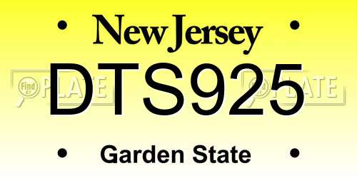 DTS925 New Jersey License Plate