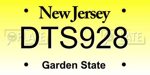 DTS928 New Jersey License Plate