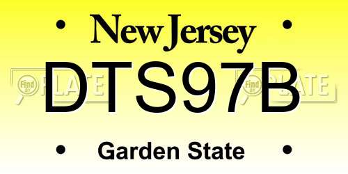 DTS97B New Jersey License Plate